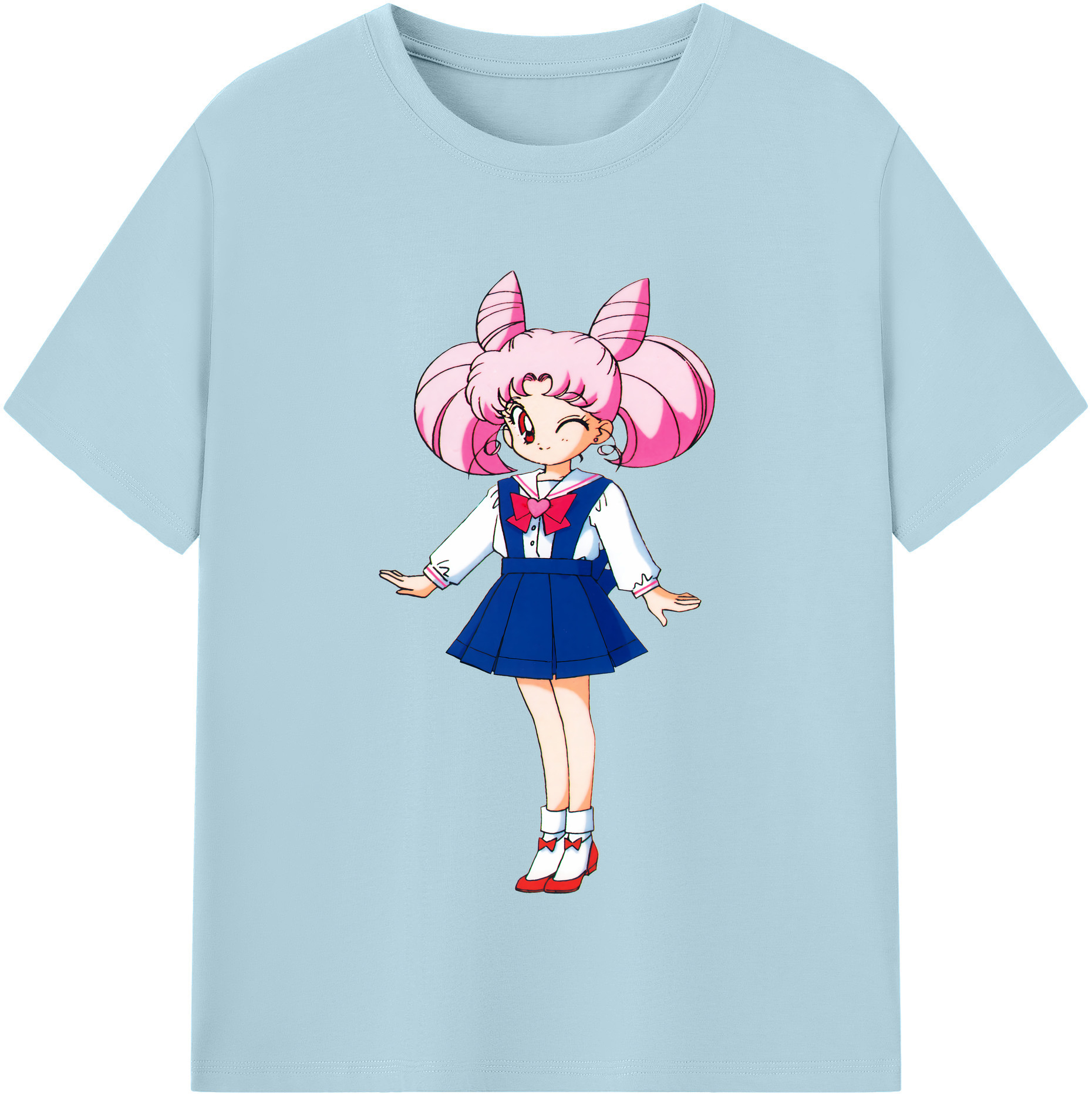 （画像用） 美少女戦士セーラームーン ちびうさ Sailor Moon Chibiusa Tsukino Usagi Small Lady Serenity 綿100％半袖Tシャツ（フロントプリント）